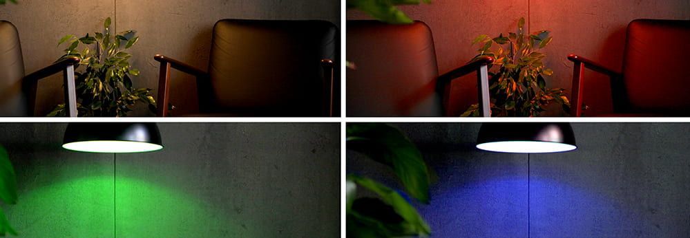 Lampe in vier Farben
